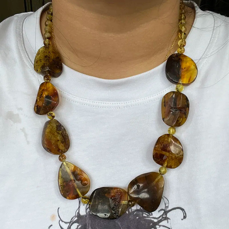 Yellow Amber Necklace-ToShay.org