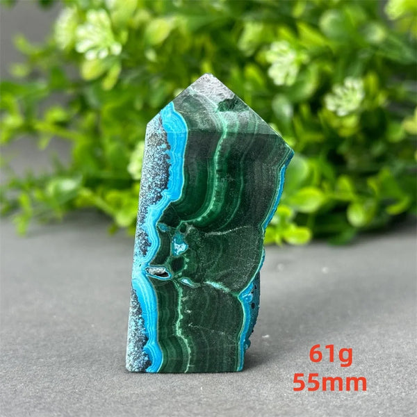 Blue Chrysocolla Malachite Point-ToShay.org
