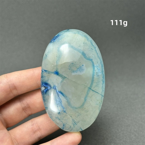 Blue Agate Palm Stone-ToShay.org