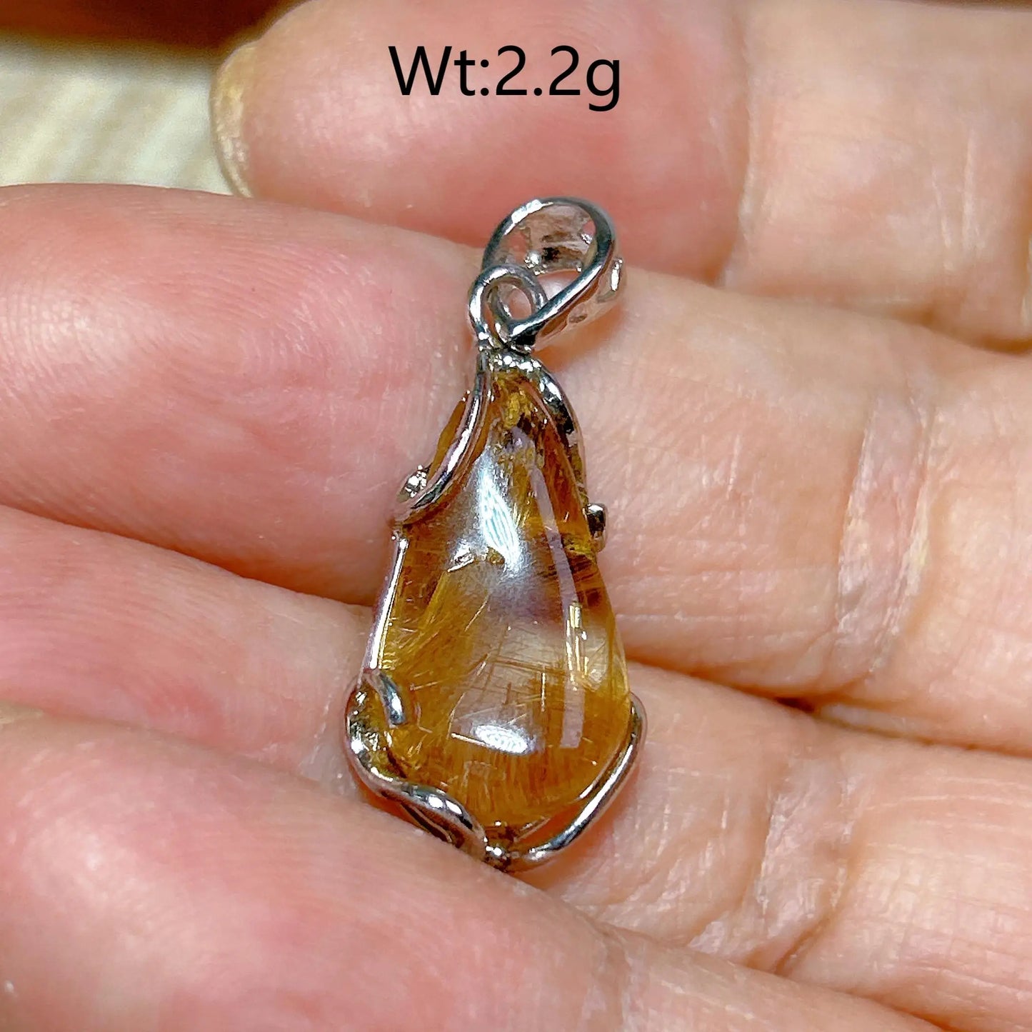 Gold Rutilated Pendant-ToShay.org