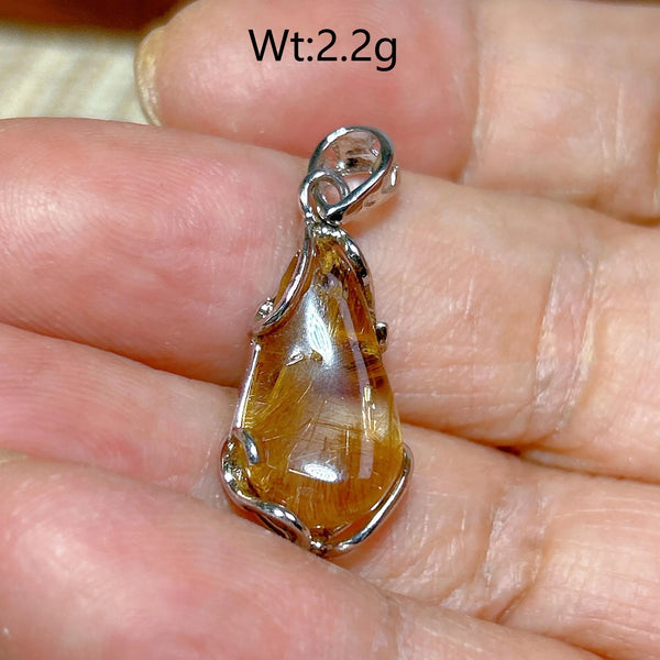 Gold Rutilated Pendant-ToShay.org