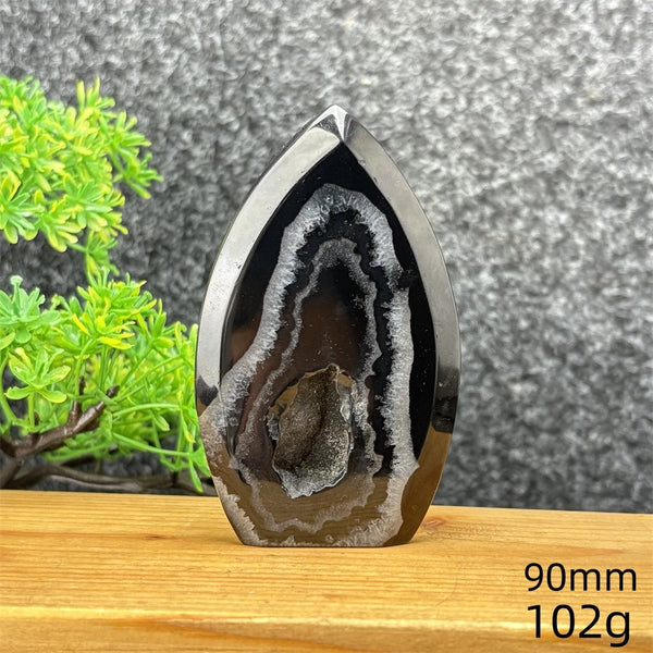 Black Agate Geode Torch-ToShay.org