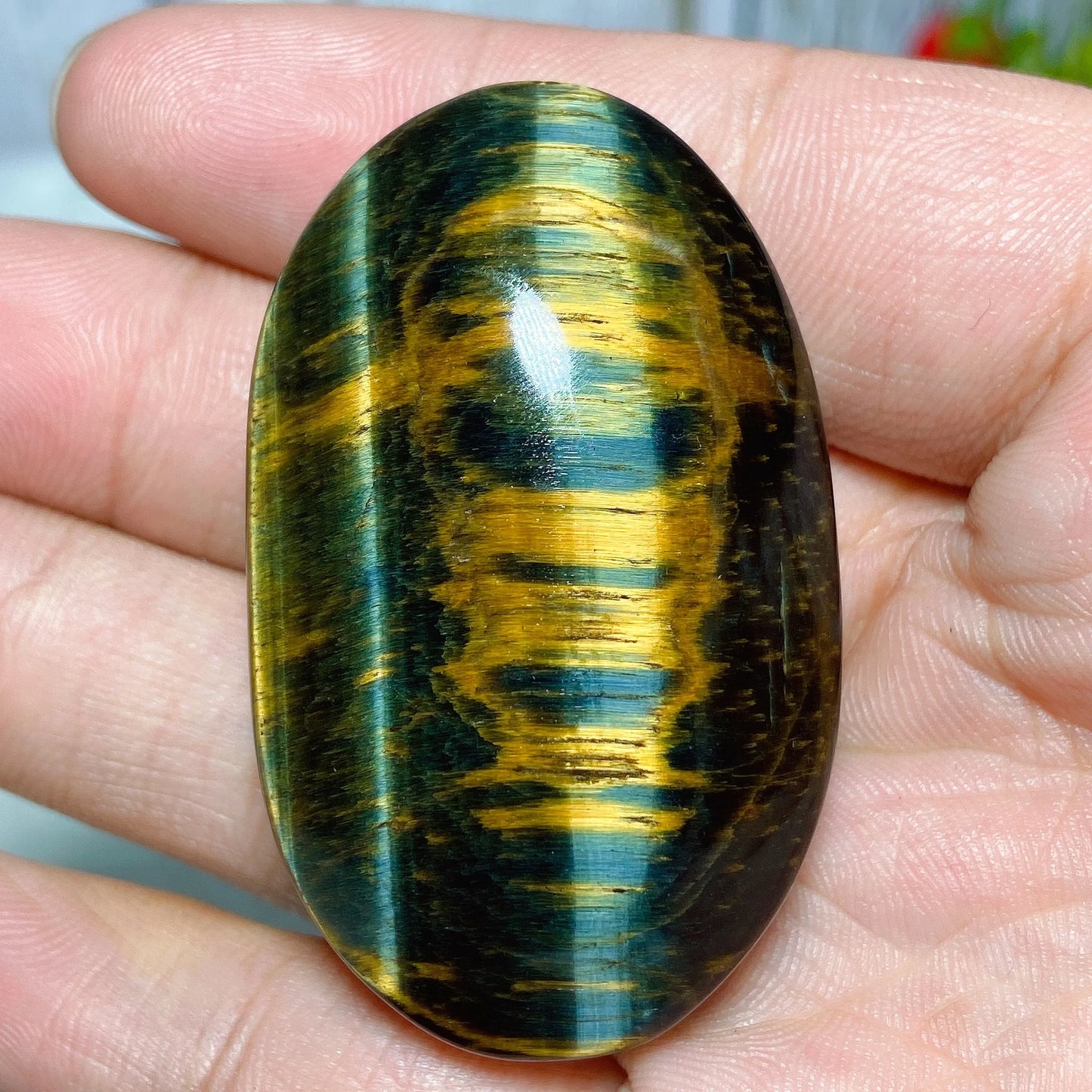 Blue Yellow Tiger Eye Stone-ToShay.org