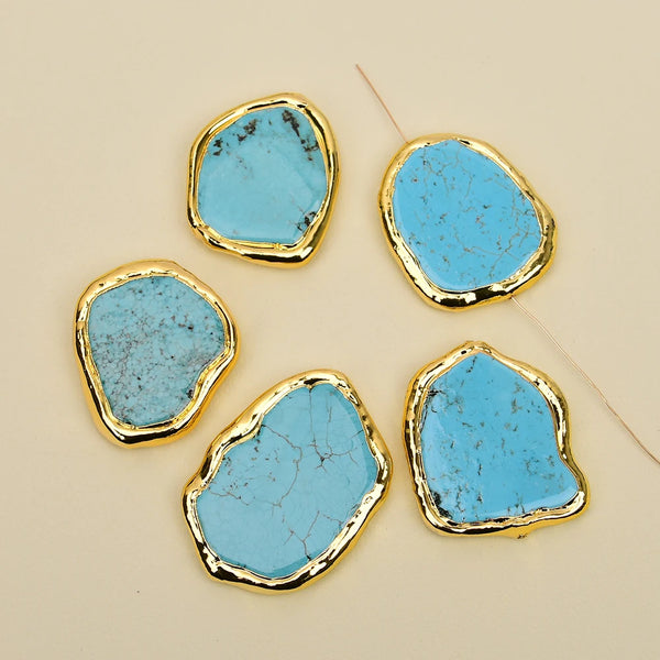 Blue Turquoise Slice Beads-ToShay.org