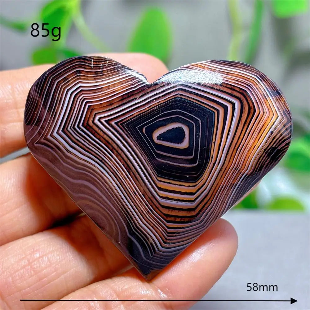 Red Black Silk Agate Heart-ToShay.org