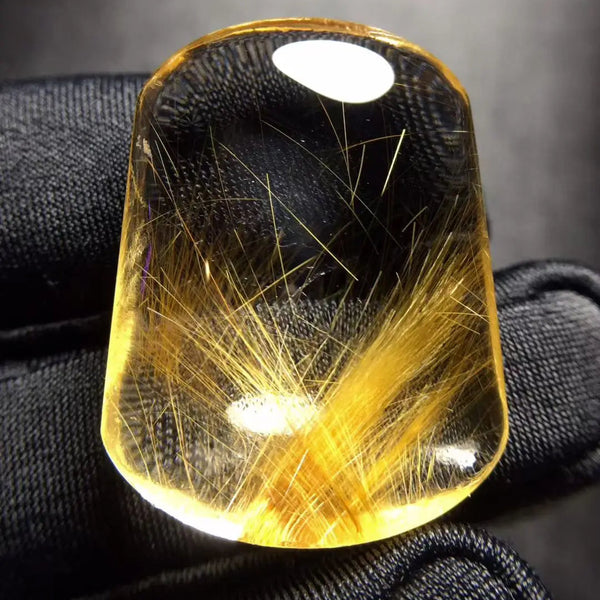 Gold Rutilated Quartz Pendant-ToShay.org