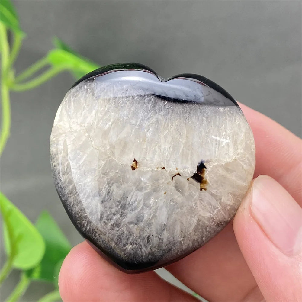 Black Agate Geode Heart-ToShay.org