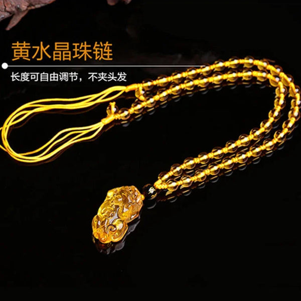 Yellow Crystal Pixiu Pendant-ToShay.org