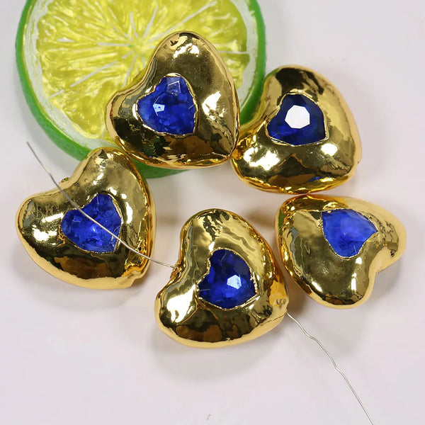 Blue Crystal Heart Beads-ToShay.org
