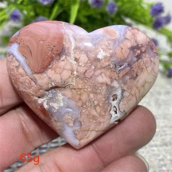 Pink Flower Agate Heart-ToShay.org