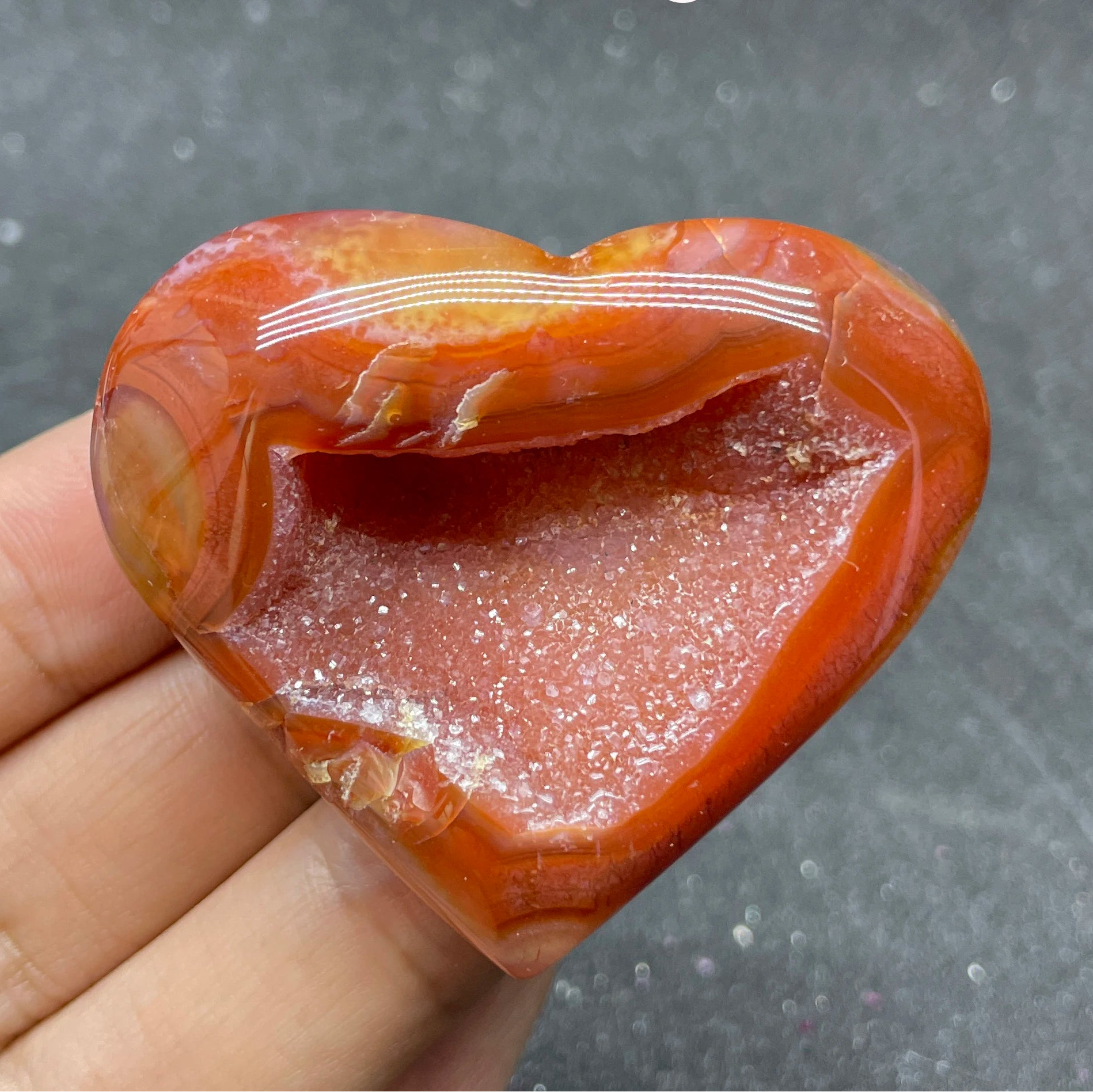 Red Agate Geode Heart-ToShay.org