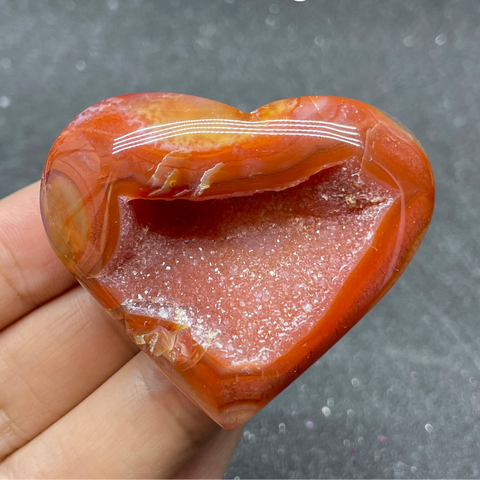 Red Agate Geode Heart-ToShay.org