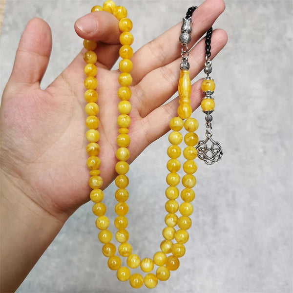 Yellow Amber Prayer Beads-ToShay.org