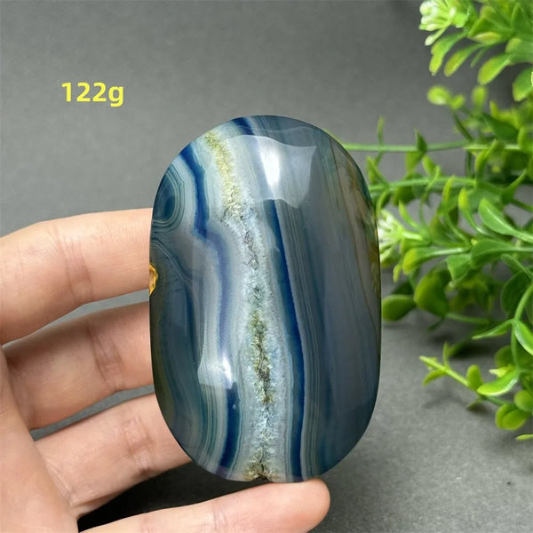 Blue Agate Palm Stone-ToShay.org