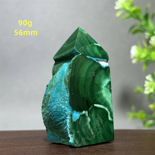 Blue Chrysocolla Malachite Point-ToShay.org