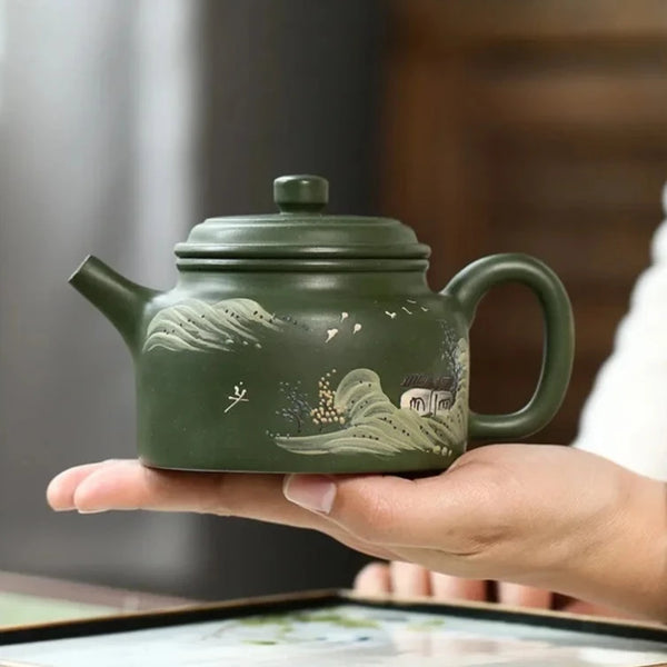 Green Clay Tea Pot-ToShay.org