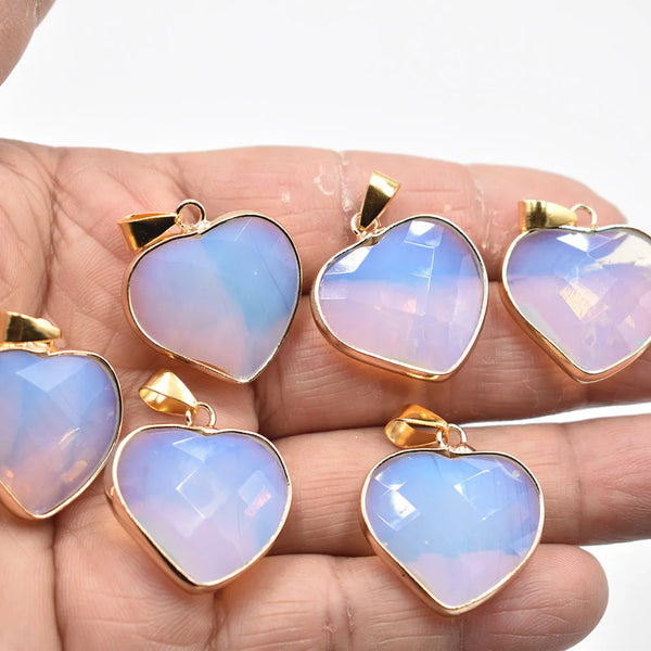 Mixed Crystal Heart Pendants-ToShay.org