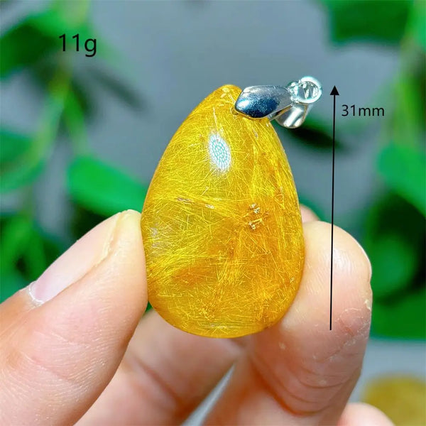 Gold Rutilated Quartz Pendant-ToShay.org