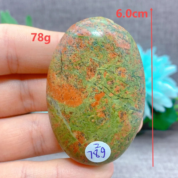 Green Unakite Palm Stone-ToShay.org