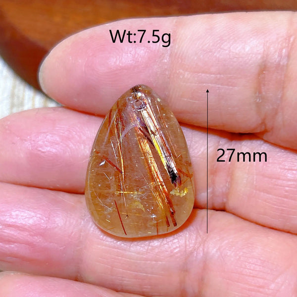 Gold Rutilated Crystal Pendant-ToShay.org