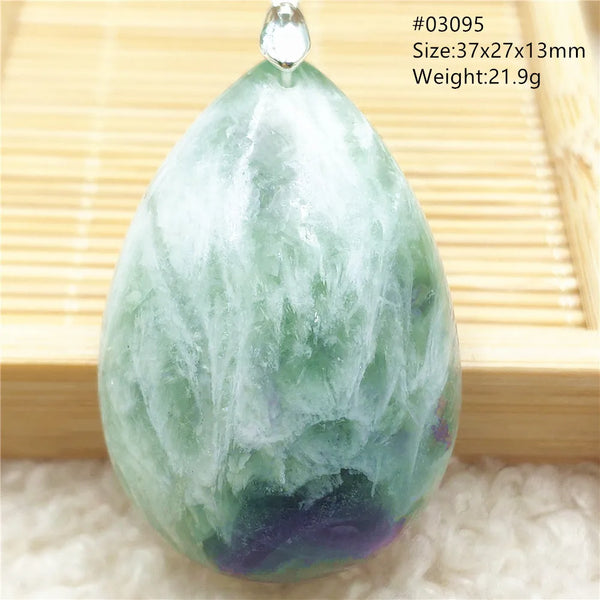Green Feather Fluorite Pendant-ToShay.org