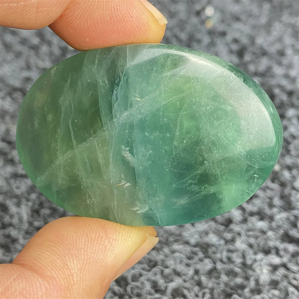 Green Fluorite Palm Stone-ToShay.org