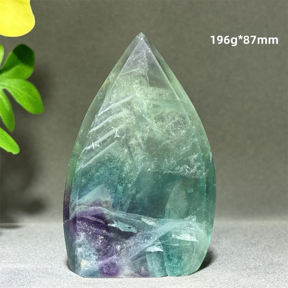 Green Feather Fluorite Torch-ToShay.org