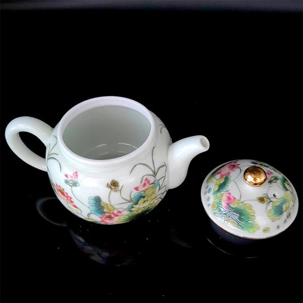 White Painted Porcelain Teapot-ToShay.org