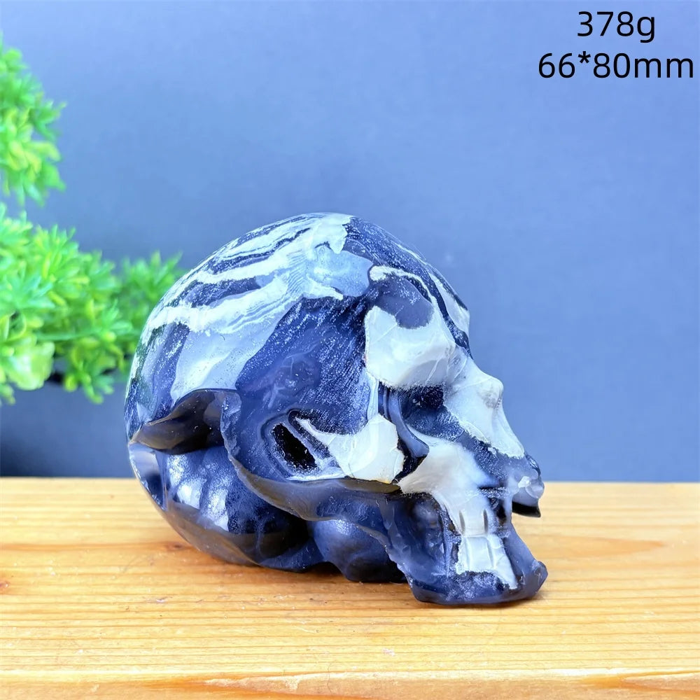 Grey Volcanic Agate Skull-ToShay.org
