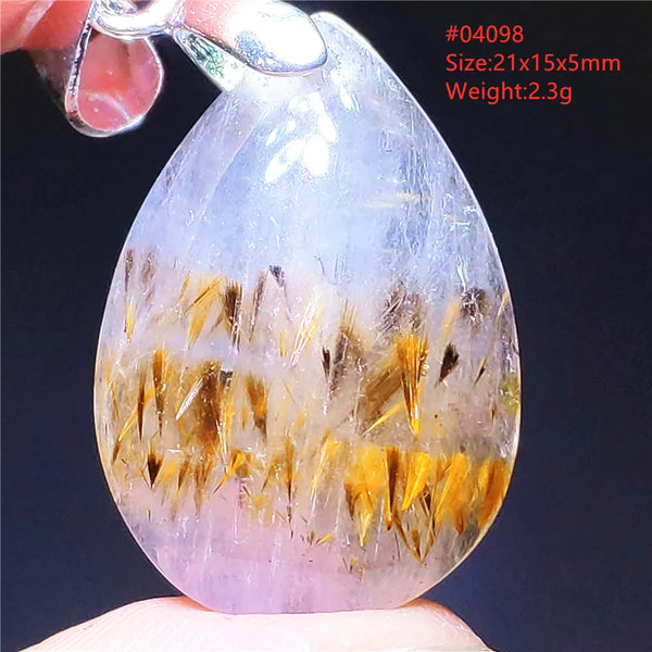 Purple Rutilated Auralite Pendant-ToShay.org