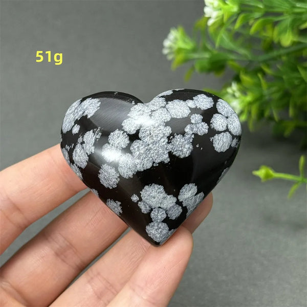 Black Snowflake Obsidian Heart-ToShay.org