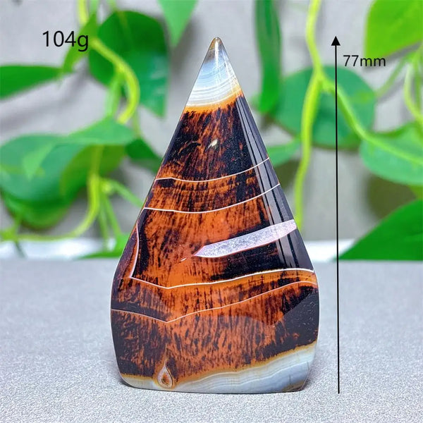 Black Red Silk Agate Flame-ToShay.org
