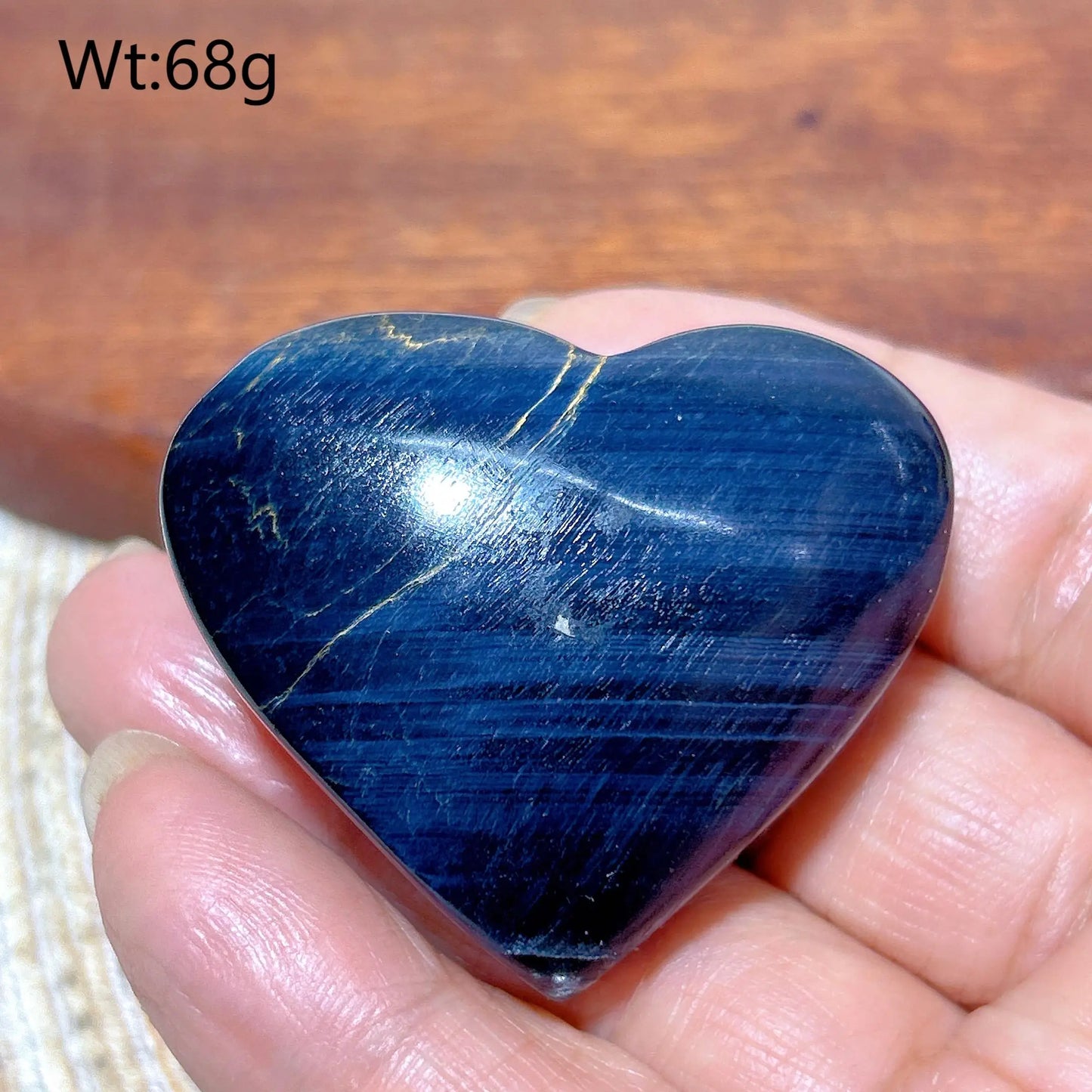 Blue Flash Tiger Eye Heart-ToShay.org