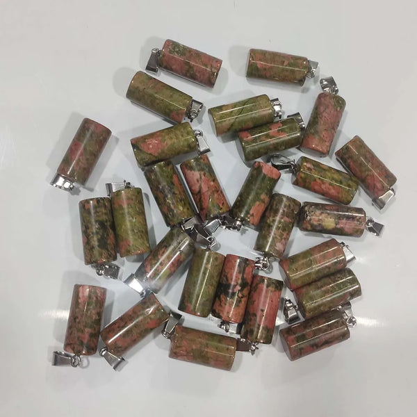 Mixed Crystal Cylinder Pendants-ToShay.org