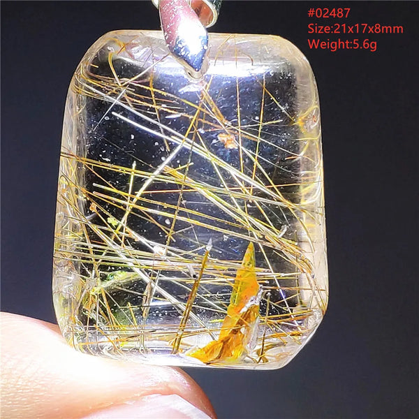 Gold Rutilated Quartz Pendant-ToShay.org