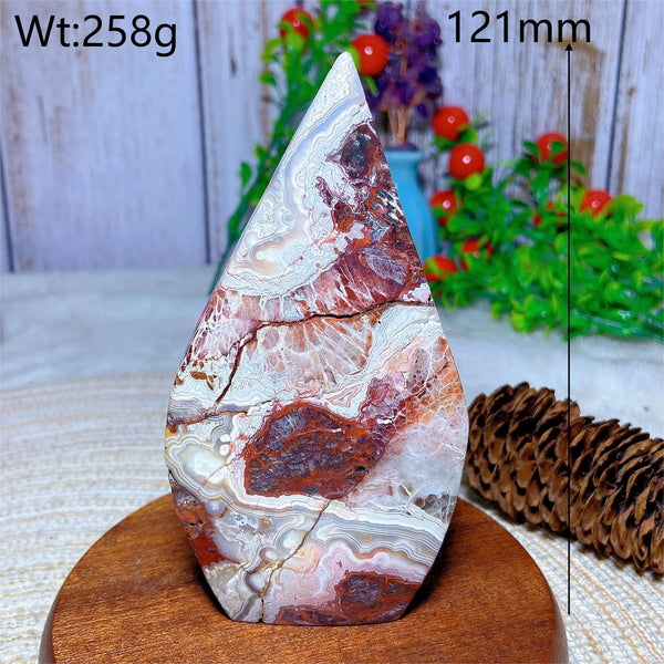 Red White Agate Druzy Flame-ToShay.org