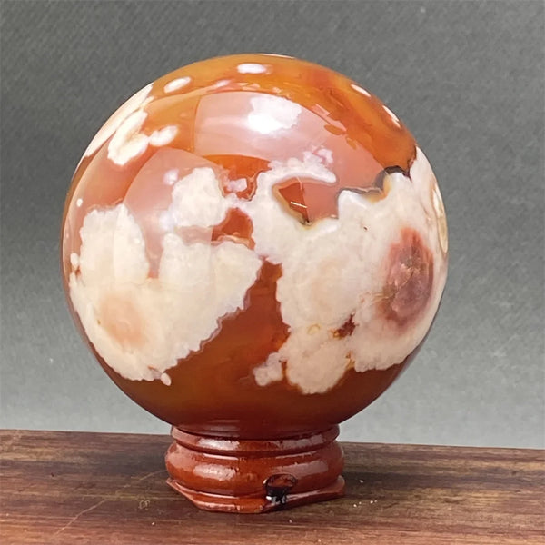 Red Cherry Blossom Agate Ball-ToShay.org