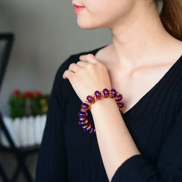 Purple Amber Bracelet-ToShay.org