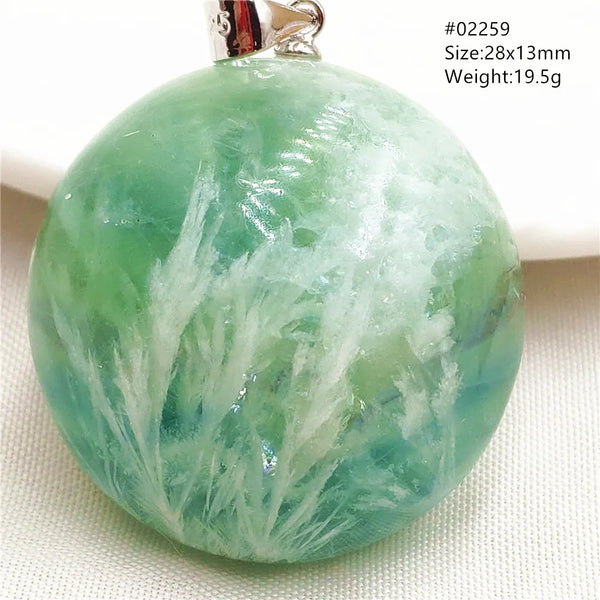 Green Feather Fluorite Pendant-ToShay.org