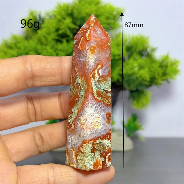 Red Green Moss Agate Point-ToShay.org