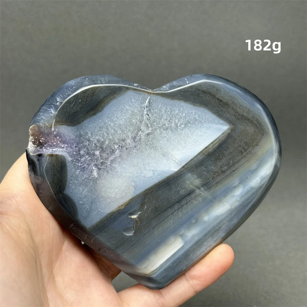 Grey Agate Geode Heart-ToShay.org