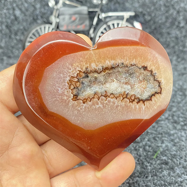 Red Agate Geode Heart-ToShay.org
