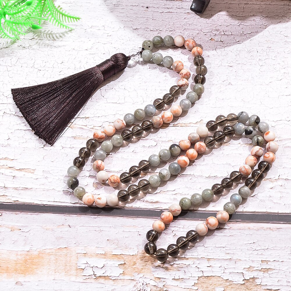 Grey Labradorite Mala Beads-ToShay.org