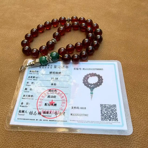Red Amber Prayer Beads-ToShay.org