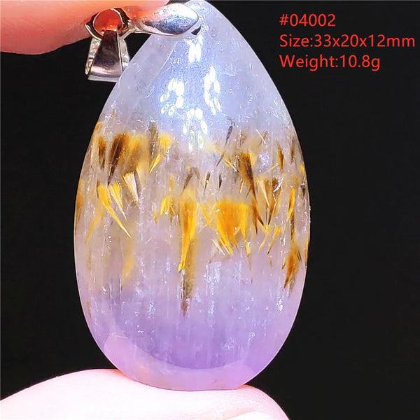 Purple Rutilated Auralite Pendant-ToShay.org