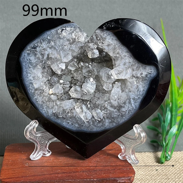 Black Agate Cluster Heart-ToShay.org