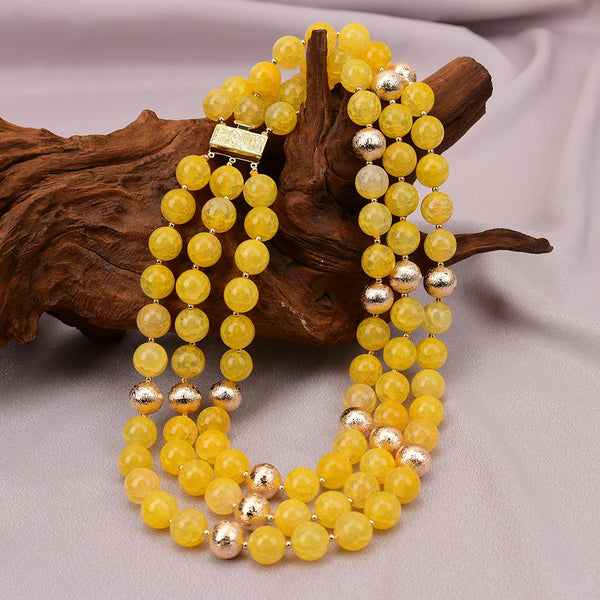 Yellow Fire Agate Necklace-ToShay.org