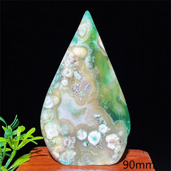 Green Flower Agate Flame-ToShay.org