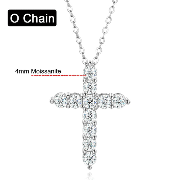 Silver Diamond Cross Pendant-ToShay.org