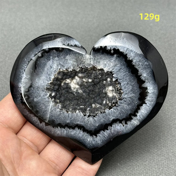Black Agate Geode Heart-ToShay.org